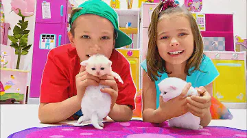 Катя и Макс нашли котят и маленького щенка