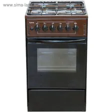 Плита "Лысьва" ЭГ 401-2у, газовая, 4 конфорки, 60 л, без крышки, коричневая