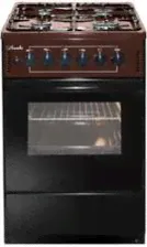 Плита газ/эл "Лысьва" ЭГ 401-2у коричневая, 50х60 см, 4газ, эмаль, эл.розжиг, электрическая духовка,